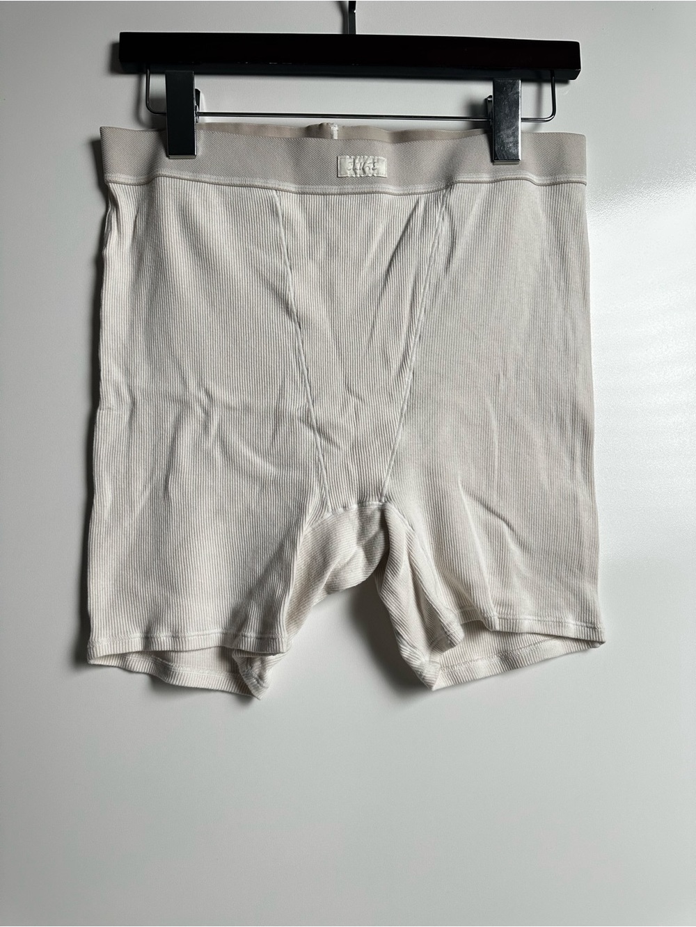 SKIMS Women's Cotton Rib Lounge Pajama Shorts XL Bone Cream Ivory